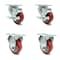 Service Caster 3 Inch Red Polyurethane Swivel Top Plate Caster Set with 2 Brakes 2 Rigid SCC SCC-20S314-PPUB-RED-TLB-2-R314-2 - alternate 1